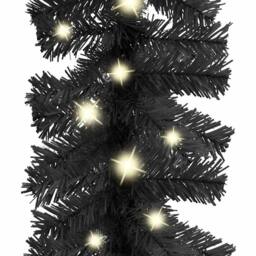 Berkfield Home Christmas Garland with LED Lights 10 m Black - thumbnail 5