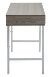 Orsina Two Drawer Light Oak Veneer Desk, Angular White Metal Legs - thumbnail 3
