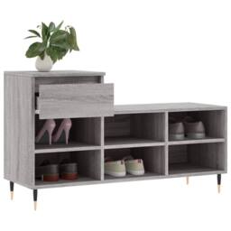 Berkfield Home Shoe Cabinet Grey Sonoma 102x36x60 cm Engineered Wood - Size: 102 x 36 x 60 cm - thumbnail 4