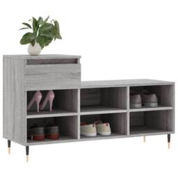 Berkfield Home Shoe Cabinet Grey Sonoma 102x36x60 cm Engineered Wood - Size: 102 x 36 x 60 cm - thumbnail 3