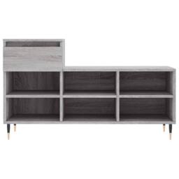 Berkfield Home Shoe Cabinet Grey Sonoma 102x36x60 cm Engineered Wood - Size: 102 x 36 x 60 cm - thumbnail 5
