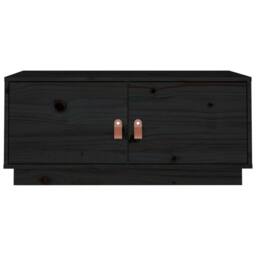 Berkfield Home Beautiful Coffee Table Black 80x50x35 cm Solid Wood Pine - Size: 80 x 50 x 35 cm - thumbnail 7