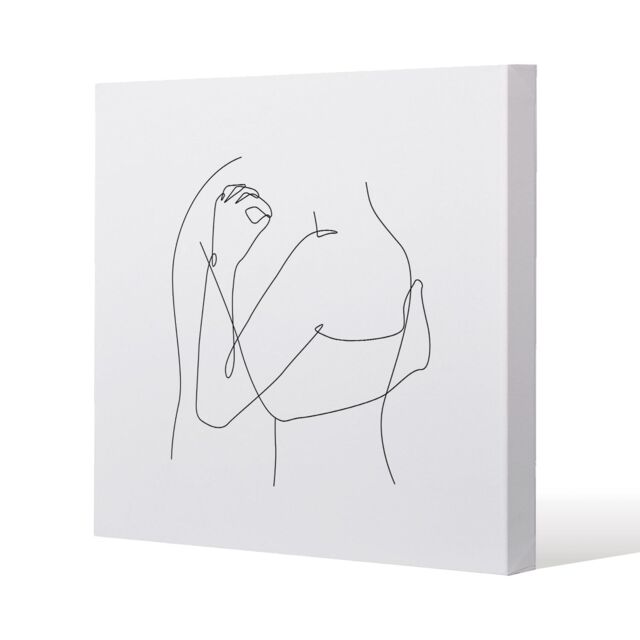 Benjamin Tate Design line art hug (Canvas Print) / 127 x 127 x 4cm in Natural - Size: 127 x 127 x 4 cm - image 1