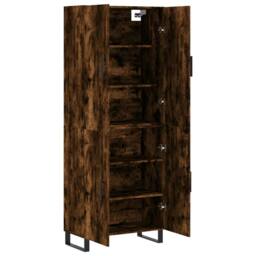 Berkfield Home Highboard Smoked Oak 69.5x34x180 cm Engineered Wood in Brown - thumbnail 4