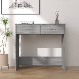 Berkfield Home Desk Grey Sonoma 80x40x75 cm Engineered Wood - Size: 80 x 40 x 75 cm - thumbnail 2