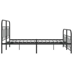 Berkfield Home Metal Bed Frame without Mattress with Footboard Black 135x190cm - Size: 135x190 cm - thumbnail 5