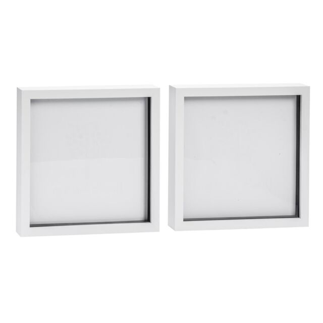 "Nicola Spring 3D Box Photo Frames - 10 x 10"" - Pack of 2 in White" - image 1
