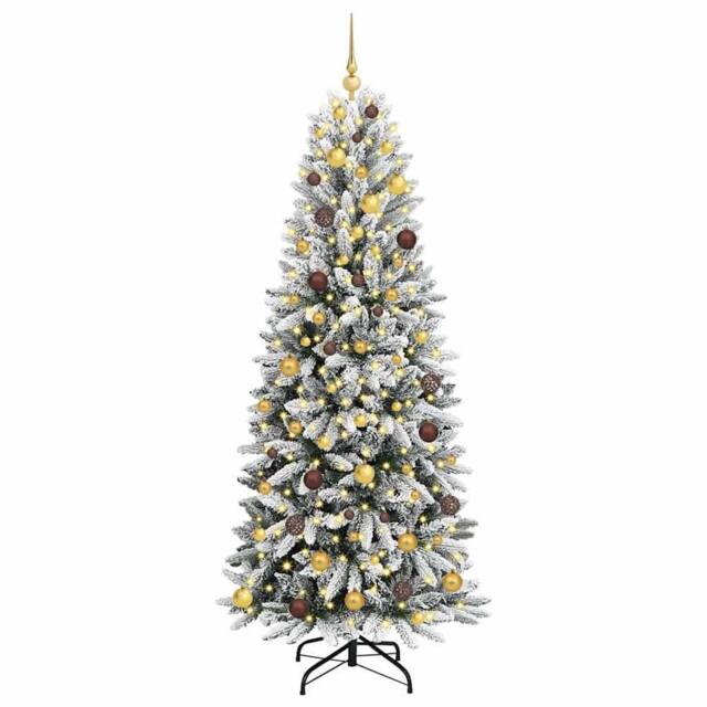 Berkfield Home Green Artificial Christmas Tree with 300 LEDs White 78 x 78 x 210 cm - image 1