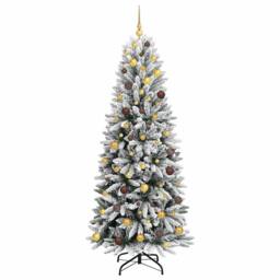 Berkfield Home Green Artificial Christmas Tree with 300 LEDs White 78 x 78 x 210 cm - thumbnail 4
