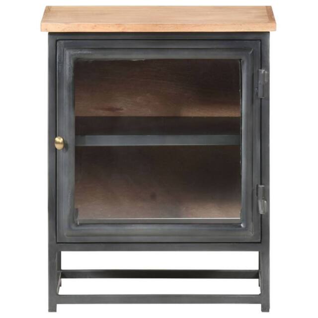 Berkfield Home Bedside Cabinet Grey 40x30x50 cm Solid Acacia Wood - Size: 40 x 30 x 50 cm - image 1