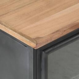 Berkfield Home Bedside Cabinet Grey 40x30x50 cm Solid Acacia Wood - Size: 40 x 30 x 50 cm - thumbnail 5