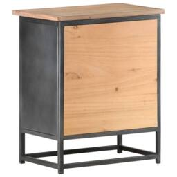 Berkfield Home Bedside Cabinet Grey 40x30x50 cm Solid Acacia Wood - Size: 40 x 30 x 50 cm - thumbnail 4