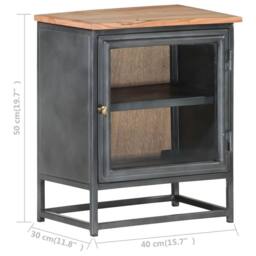 Berkfield Home Bedside Cabinet Grey 40x30x50 cm Solid Acacia Wood - Size: 40 x 30 x 50 cm - thumbnail 7