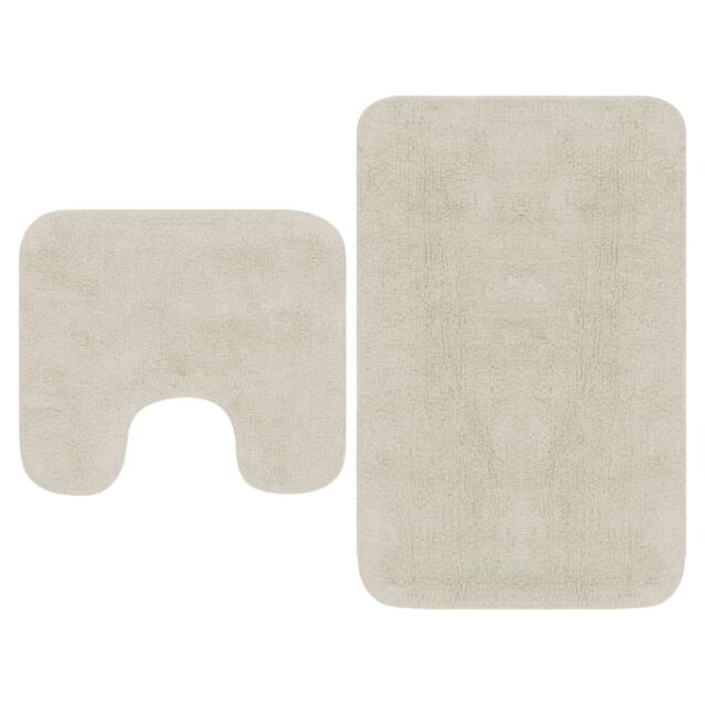 Berkfield Home Bathroom Mat Set 2 Pieces Fabric White - image 1