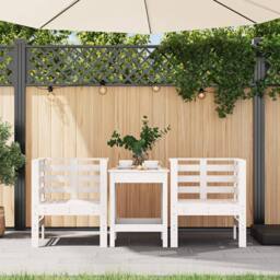 Berkfield Home Beautiful Garden Chairs 2 pcs White 61.5x53x71 cm Solid Wood Pine - thumbnail 1