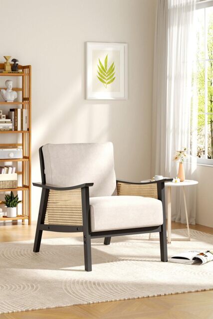 H&O Direct Mid Century Rattan Armchair in Beige - image 1
