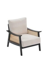 H&O Direct Mid Century Rattan Armchair in Beige - thumbnail 4