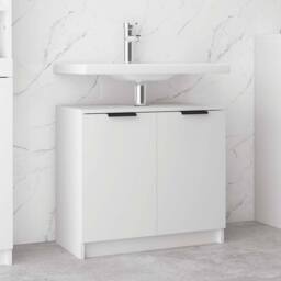 Berkfield Home Bathroom Cabinet White 64.5x33.5x59 cm Engineered Wood - thumbnail 2