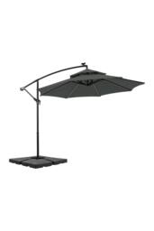 Living and Home 2.91m W x 2.91m D Double-Top Cantilever Parasol with Lights in Dark Grey - thumbnail 5