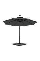 Living and Home 2.91m W x 2.91m D Double-Top Cantilever Parasol with Lights in Dark Grey - thumbnail 4