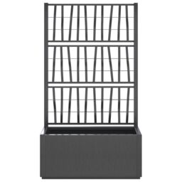 Berkfield Home Garden Planter with Trellis Dark Grey 80x36x140 cm PP - Size: 80 x 36 x 140 cm - thumbnail 3