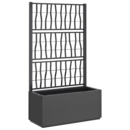 Berkfield Home Garden Planter with Trellis Dark Grey 80x36x140 cm PP - Size: 80 x 36 x 140 cm - thumbnail 2