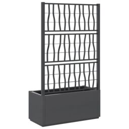Berkfield Home Garden Planter with Trellis Dark Grey 80x36x140 cm PP - Size: 80 x 36 x 140 cm - thumbnail 5