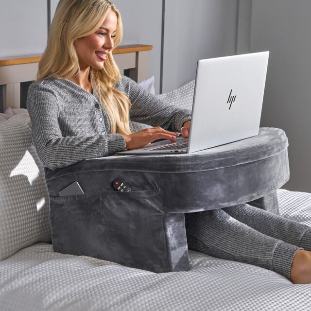 OHS Gaming Desk Lap Pillow Cushion Laptop Table Tray Filled Plump Foam Pockets Pad in Charcoal - image 1