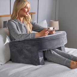 OHS Gaming Desk Lap Pillow Cushion Laptop Table Tray Filled Plump Foam Pockets Pad in Charcoal - thumbnail 3