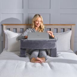 OHS Gaming Desk Lap Pillow Cushion Laptop Table Tray Filled Plump Foam Pockets Pad in Charcoal - thumbnail 2