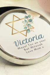 Personalised Memento Company Personalised Bat Mitzvah Round Trinket in Metallic Silver - thumbnail 3