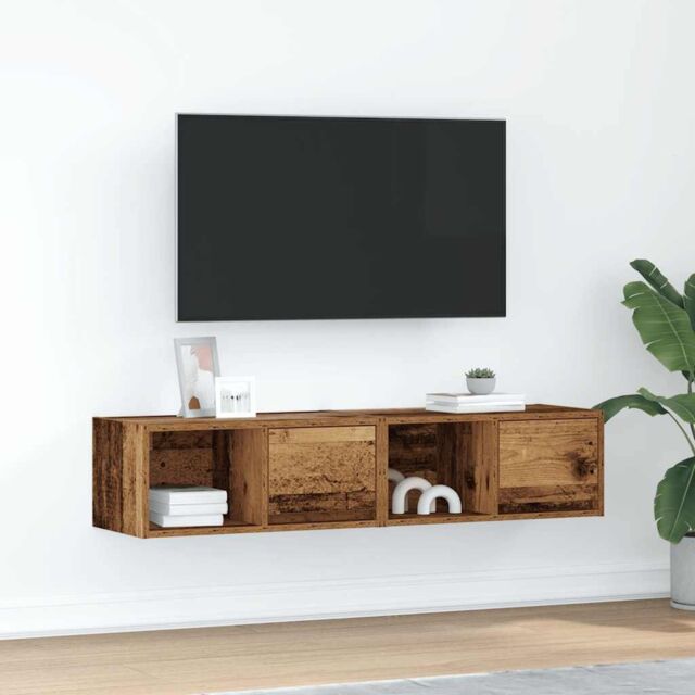 Berkfield Home TV Cabinets 2 pcs Old Wood 60x31x25.5 cm Engineered Wood in Brown - image 1