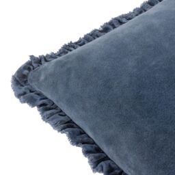 Yard Bertie 100% Cotton Velvet Cushion in Dark Blue - Size: 45 cm x 45 cm - thumbnail 4