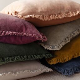 Yard Bertie 100% Cotton Velvet Cushion in Dark Blue - Size: 45 cm x 45 cm - thumbnail 6
