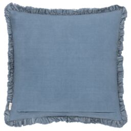 Yard Bertie 100% Cotton Velvet Cushion in Dark Blue - Size: 45 cm x 45 cm - thumbnail 2