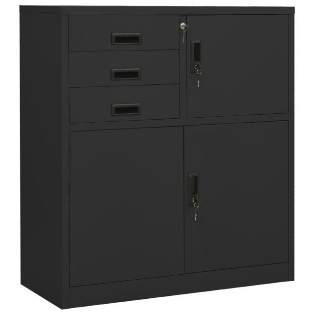 Berkfield Home Office Cabinet Anthracite 90x40x102 cm Steel in Black - Size: 90 x 40 x 102 cm - image 1