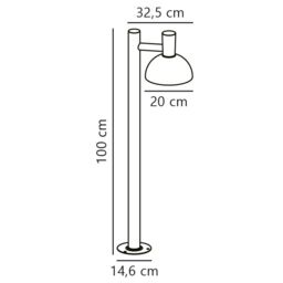 Nordlux Modern Outdoor Garden Post Black Metal E27 1m, IP54 - thumbnail 6