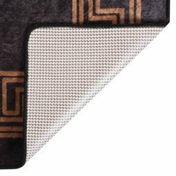 Berkfield Home Rug Washable 80x150 cm Black & Gold Anti Slip - Size: 100 cm diameter