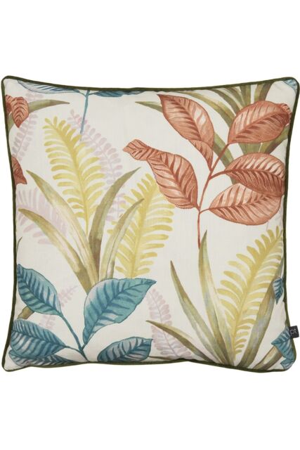 Prestigious Textiles Sumba Floral Printed Cushion in Coral - Size: 50 cm x 50 cm - image 1