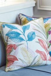 Prestigious Textiles Sumba Floral Printed Cushion in Coral - Size: 50 cm x 50 cm - thumbnail 5