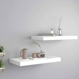Berkfield Home Durable Floating Wall Shelves 2 pcs White 50x23x3.8 cm MDF - thumbnail 2