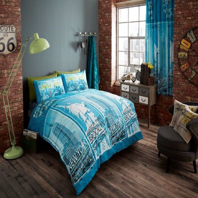 Smart Living Printed Polycotton Inspire Duvet Cover With Pillowcases in Teal - Size: King - image 1