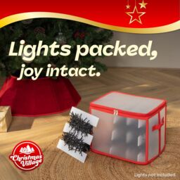 Christmas Village Christmas Light Storage Bag - Grey in Red - thumbnail 2