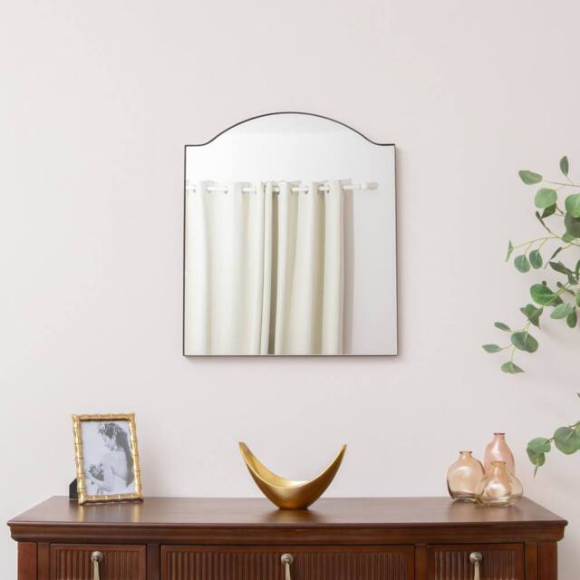 Melody Maison Matte Black Metal Framed Wall Mirror - 50cm X 65cm - Size: 50 cm X 65 cm - image 1