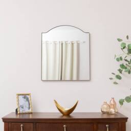 Melody Maison Matte Black Metal Framed Wall Mirror - 50cm X 65cm - Size: 50 cm X 65 cm