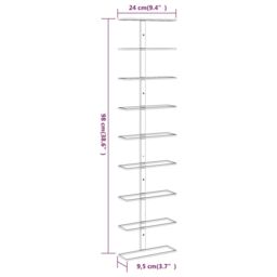 Berkfield Home Wall-mounted Wine Rack for 9 Bottles 2 pcs Gold Iron - thumbnail 5
