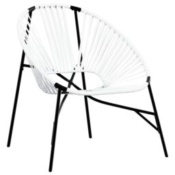 Berkfield Home Garden Chair Set 3 pcs Black & White Poly Rattan - thumbnail 3