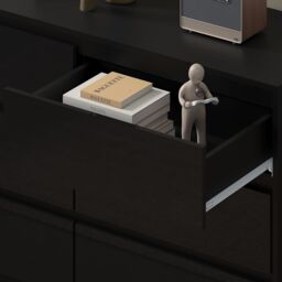 Harmin High Gloss Sleek Handleless 6 Drawer Chest Of Drawers in Black - thumbnail 5