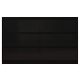 Harmin High Gloss Sleek Handleless 6 Drawer Chest Of Drawers in Black - thumbnail 8