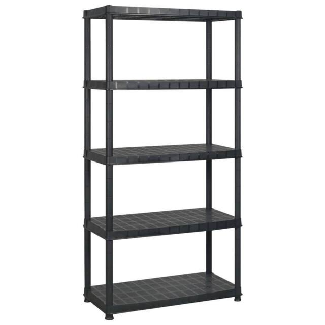 Berkfield Home Storage Shelf 5-Tier Black 366x45.7x185 cm Plastic - image 1